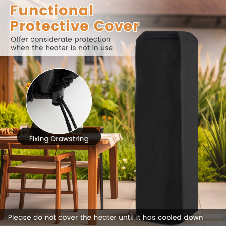 40000 BTU Patio Heater Outdoor Propane Gas Heater with Cover and Wheels