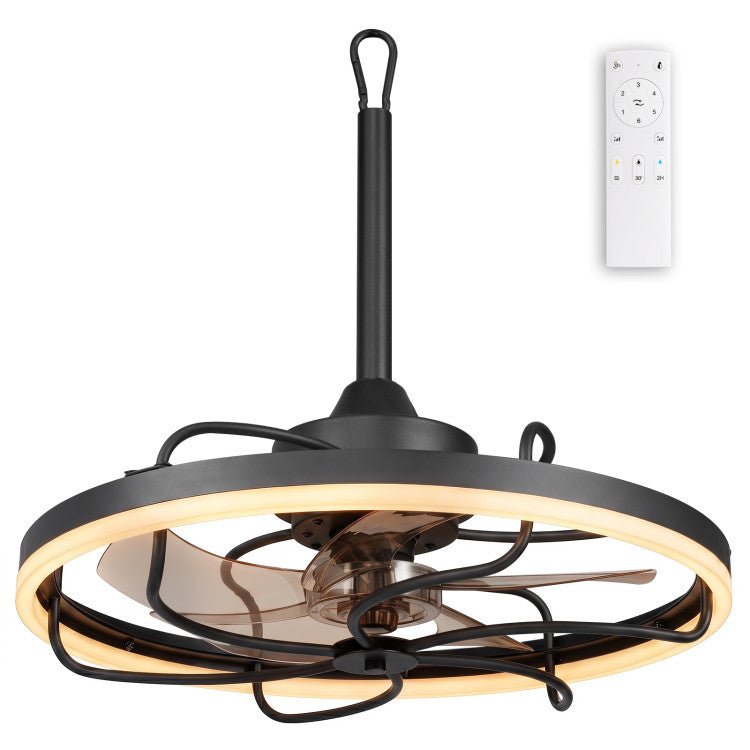 20” Celling Fan with Dimmable LED Light 6 Speeds and Timer