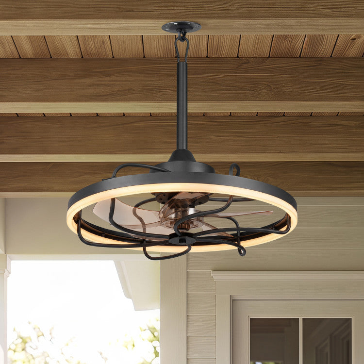 20” Celling Fan with Dimmable LED Light 6 Speeds and Timer