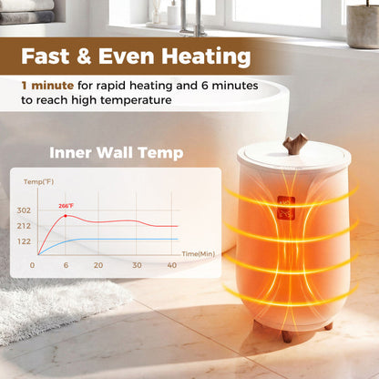 20 L Large Blanket and Towel Warmer with 3 Heat Levels for Bathroom