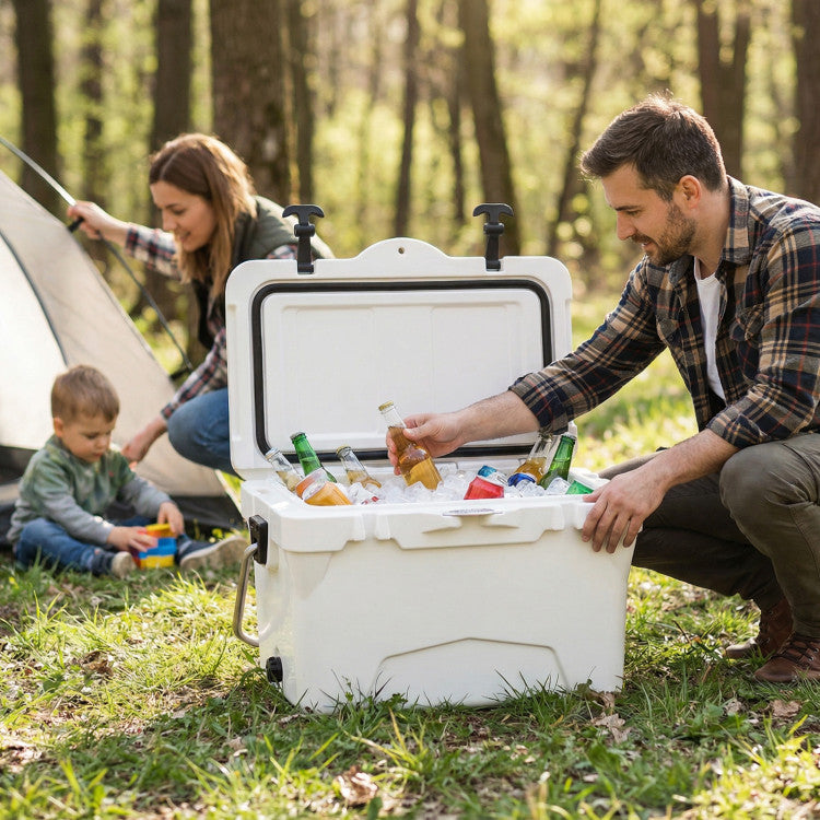 20 Quart Portable Hard Cooler with Built-in Ruler and Bottle
