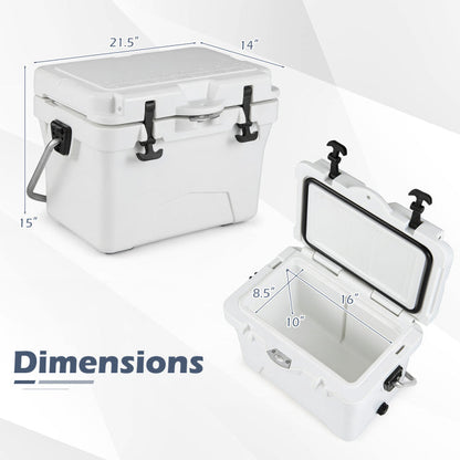 20 Quart Portable Hard Cooler with Built-in Ruler and Bottle