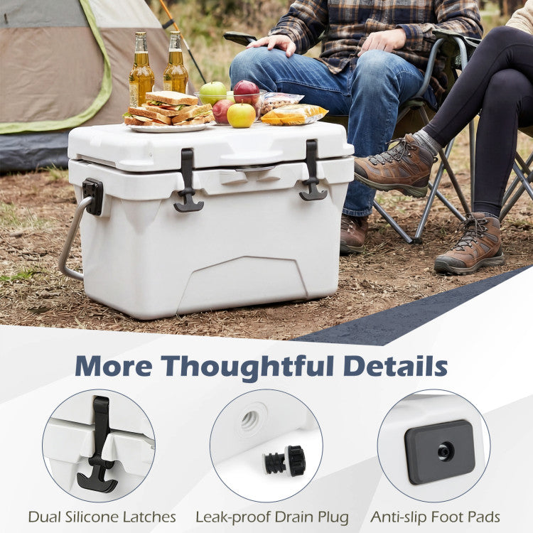 20 Quart Portable Hard Cooler with Built-in Ruler and Bottle