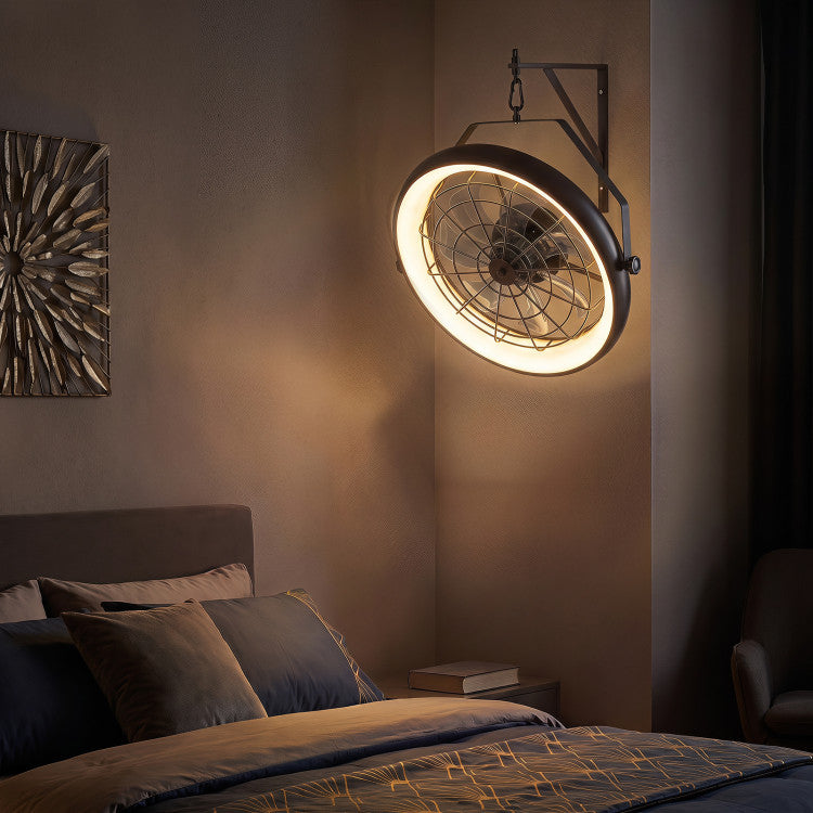 20” Wall Mounted Fan with Dimmable LED Light and 6 Wind Speeds