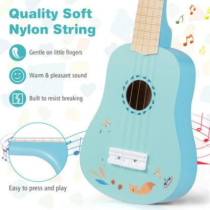 21 Inch Ukulele Guitar for Kids with Basswood Body for 3+ Years Old