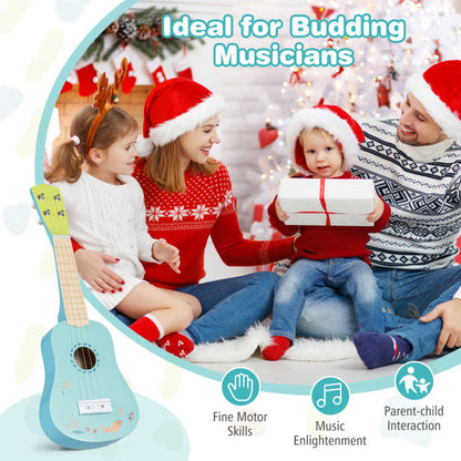 21 Inch Ukulele Guitar for Kids with Basswood Body for 3+ Years Old