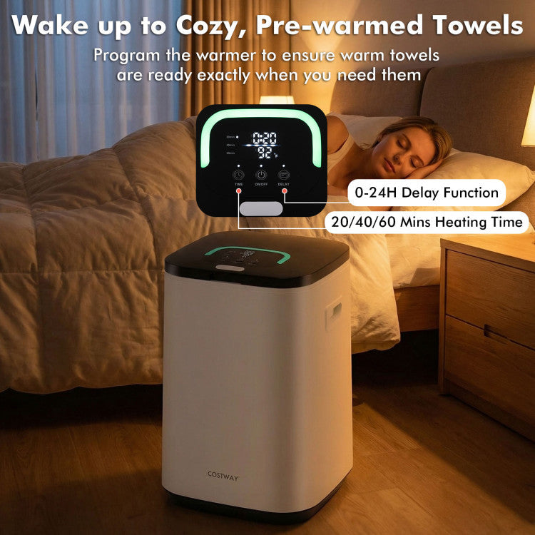 23L Large Hot Towel Heater with Rapid Heating and Adjustable Timer