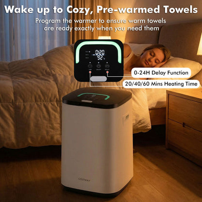 23L Large Hot Towel Heater with Rapid Heating and Adjustable Timer
