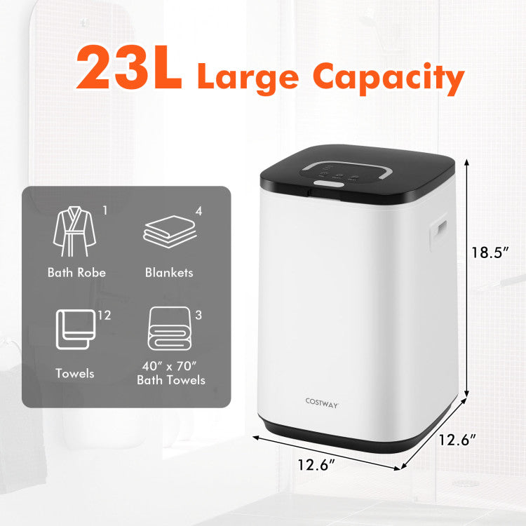 23L Large Hot Towel Heater with Rapid Heating and Adjustable Timer