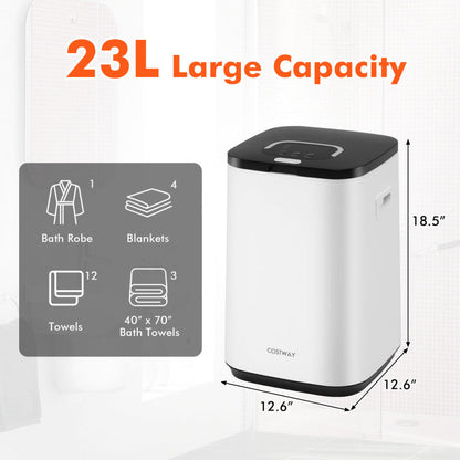 23L Large Hot Towel Heater with Rapid Heating and Adjustable Timer