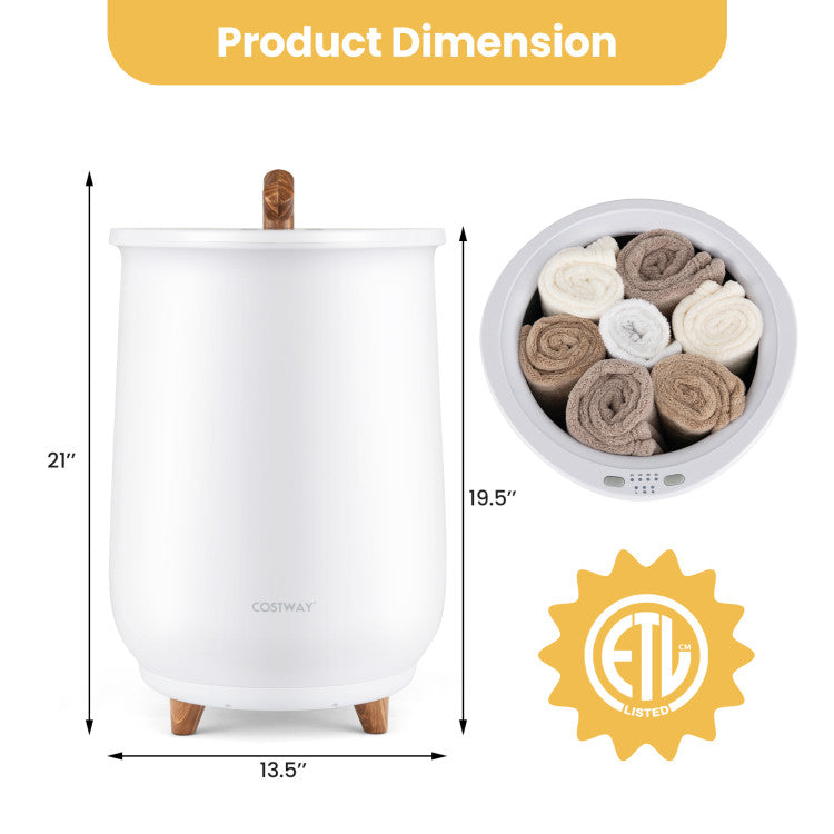 23L Large Luxury Bucket-Style Towel Warmer with Fragrant Disc Holder