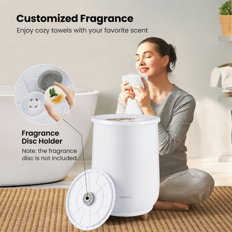 23L Large Luxury Bucket-Style Towel Warmer with Fragrant Disc Holder