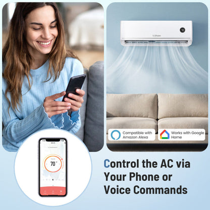 24000 BTU 18.1 SEER2 208/230V Mini Split Air Conditioner Works with Alexa