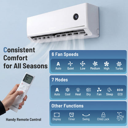 24000 BTU 18.1 SEER2 208/230V Mini Split Air Conditioner Works with Alexa