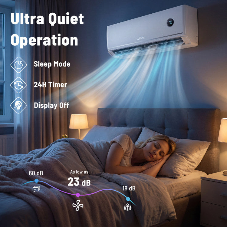24000 BTU 18.1 SEER2 208/230V Mini Split Air Conditioner Works with Alexa
