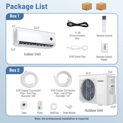 24000 BTU 18.1 SEER2 208/230V Mini Split Air Conditioner Works with Alexa