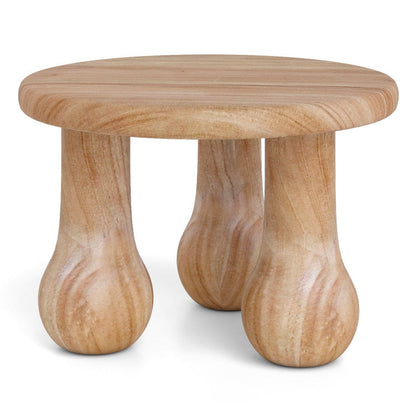 24" Small Solid Mahogany Wood Coffee Table with Thickened Top and Column Legs