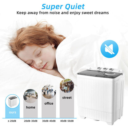 26 lbs Semi-Automatic Twin Tub Washing Machine with Drain Pump