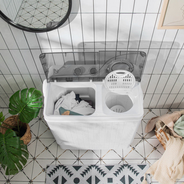 26 lbs Semi-Automatic Twin Tub Washing Machine with Drain Pump