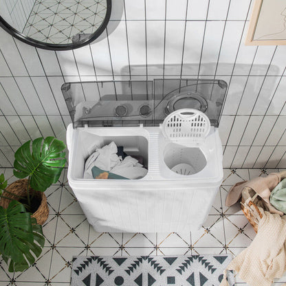 26 lbs Semi-Automatic Twin Tub Washing Machine with Drain Pump