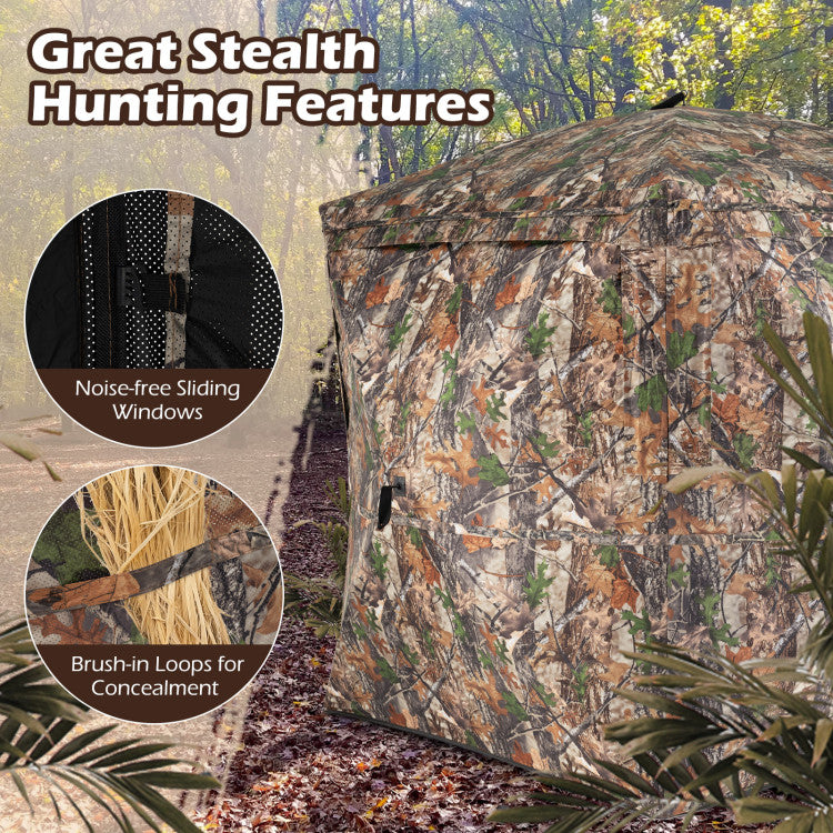 270° See Through Hunting Blind Tent with Silent Magnetic Door