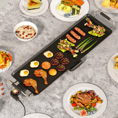 27/35 Inch Large Electric Griddle Nonstick BBQ Grill with Adjustable Temperature