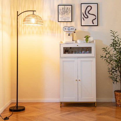 Arc Floor Lamp 63 Inches Tall Pole Lamp with Hanging Lampshade