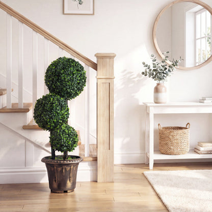 29/35 Inches Artificial Boxwood Topiary Tree Triple Ball Shrubs