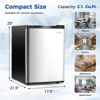 2.1 Cu.Ft Small Freezer with Reversible Single Door Energy Saving