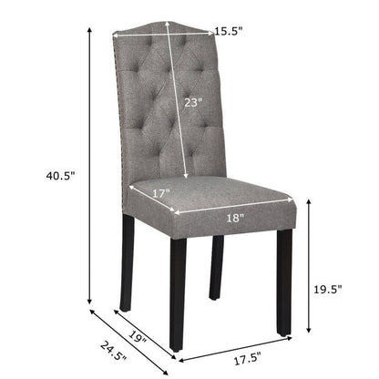 Set of 2 Modern Tufted Dining Chairs with Padded Seat