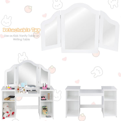 2-in-1 Detachable Design Kids Vanity Dressing Table