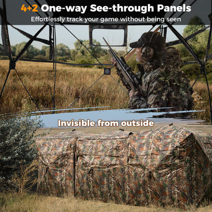 2-6 Person Side-by-Side Hunting Blinds Double One-way See-through Ground Blinds
