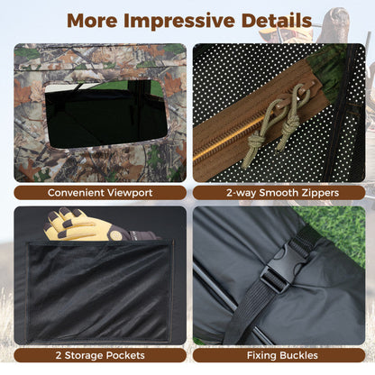 2-6 Person Side-by-Side Hunting Blinds Double One-way See-through Ground Blinds