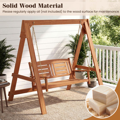 2-Seater Porch Swing with Stand Adjustable Chains