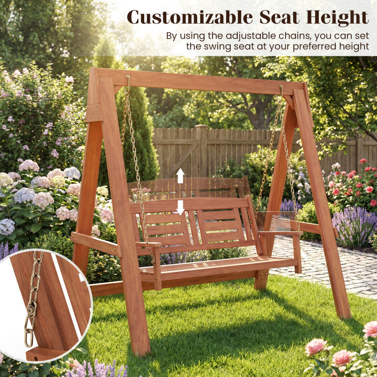 2-Seater Porch Swing with Stand Adjustable Chains