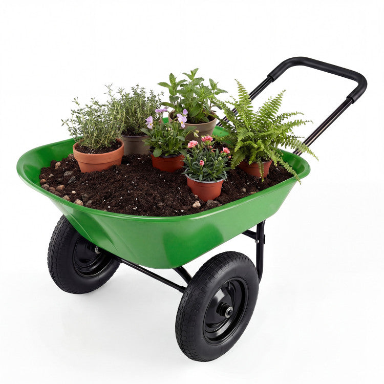 2 Tire Heavy-duty Dolly Utility Cart Wheelbarrow Garden Cart