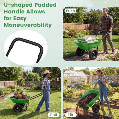 2 Tire Heavy-duty Dolly Utility Cart Wheelbarrow Garden Cart