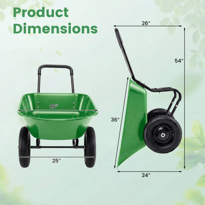 2 Tire Heavy-duty Dolly Utility Cart Wheelbarrow Garden Cart