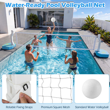2-in-1 Pool Basketball Hoop and Pool Volleyball Net