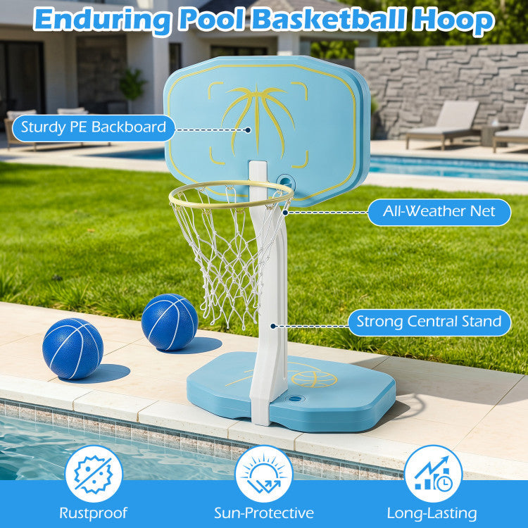 2-in-1 Pool Basketball Hoop and Pool Volleyball Net