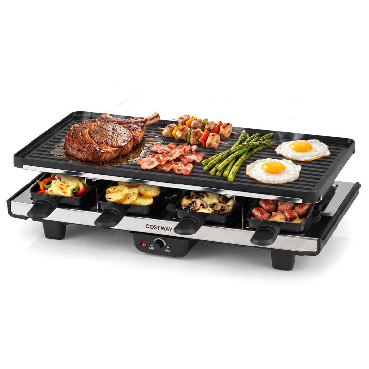2-in-1 Table Grill and Griddle with Reversible Nonstick Plate for 8