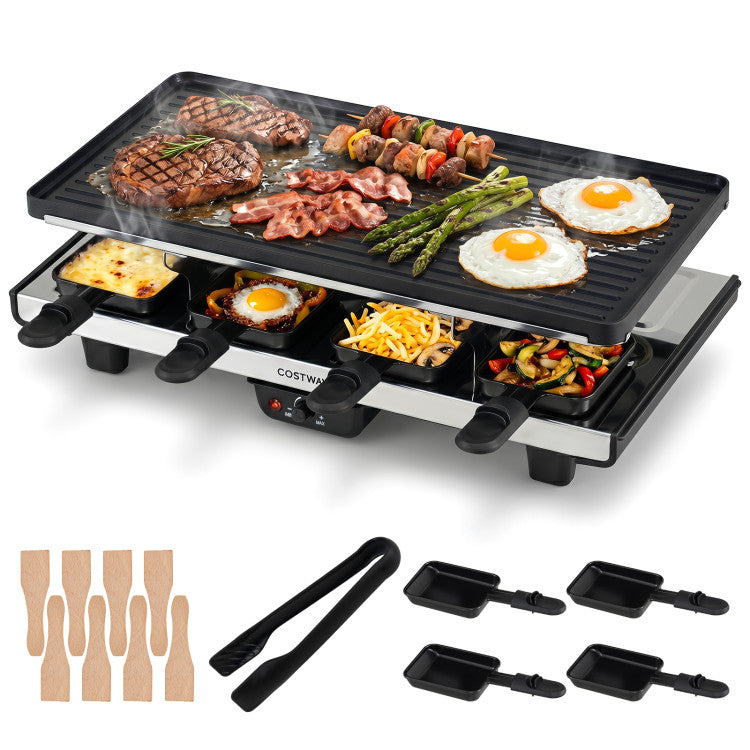 2-in-1 Table Grill and Griddle with Reversible Nonstick Plate for 8