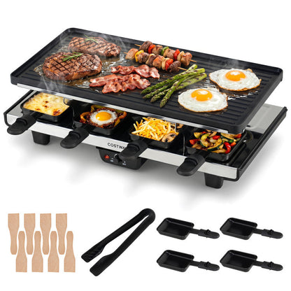 2-in-1 Table Grill and Griddle with Reversible Nonstick Plate for 8