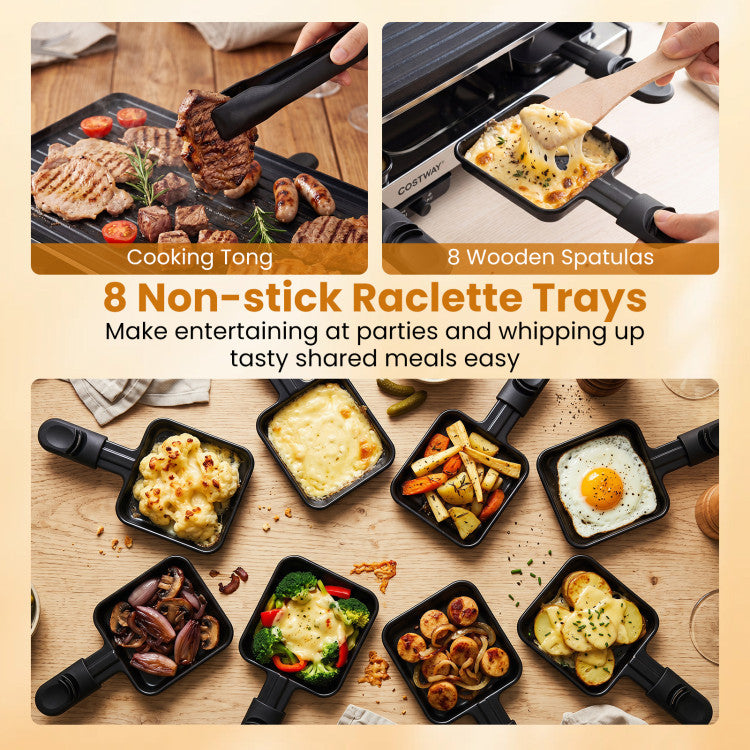 2-in-1 Table Grill and Griddle with Reversible Nonstick Plate for 8