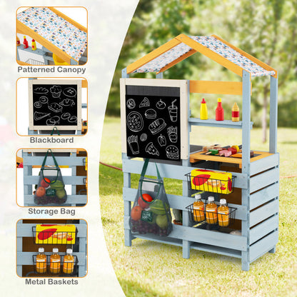 2 in 1 Wooden Mud Kitchen with Removable Water Box and Storage Bag