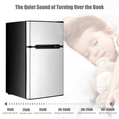 3.2 cu. ft. Retro Mini Fridges in Black with Freezer and Reversible Door