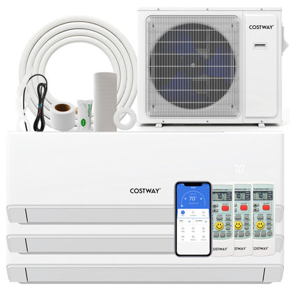 UltrEco Series 30000 BTU 3 Zone 23 SEER2 Mini Split Air Conditioner Wifi Enabled with Heat Pump