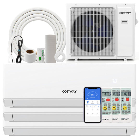 UltrEco Series 30000 BTU 3 Zone 23 SEER2 Mini Split Air Conditioner Wifi Enabled with Heat Pump