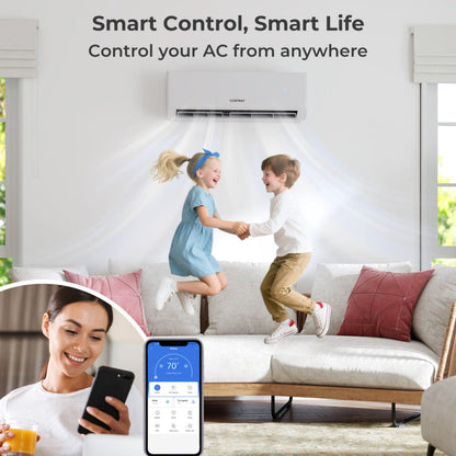 UltrEco Series 30000 BTU 3 Zone 23 SEER2 Mini Split Air Conditioner Wifi Enabled with Heat Pump