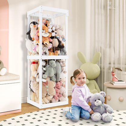 300L Large Stuffed Animal Storage with Open Top and Elastic Cords